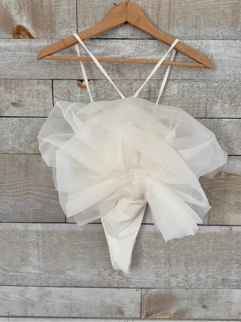 Zara Maxi Organza Fan Bodysuit
